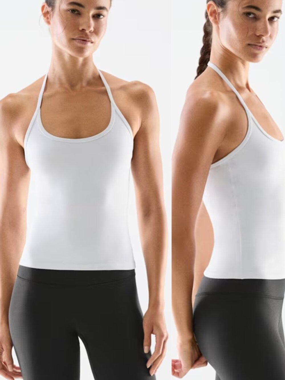 Aritzia TNA Life White Halter Neck Tank Top